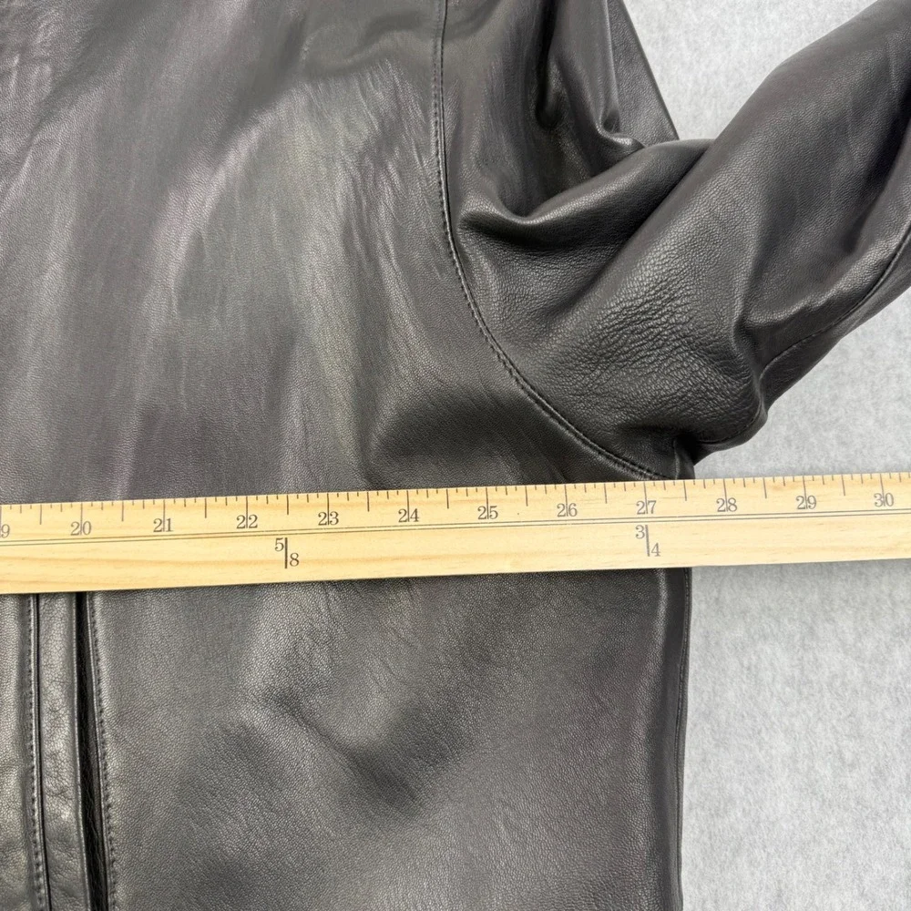 Vintage Remy Leather Jacket Men 46 Black Soft Lambskin Leather Full Zip USA
